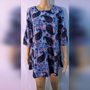 Pre-owned Sequin Hearts Girls 3/4 sleeve Paisley shirt, size 16, TG